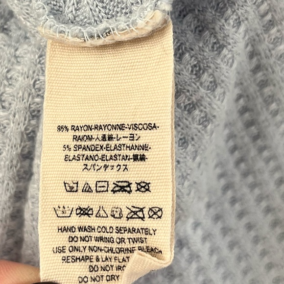 FREE PEOPLE | Ventura Raglan Waffle Knit Thermal Top Long Sleeve Grey | Size XS - Picture 5 of 6